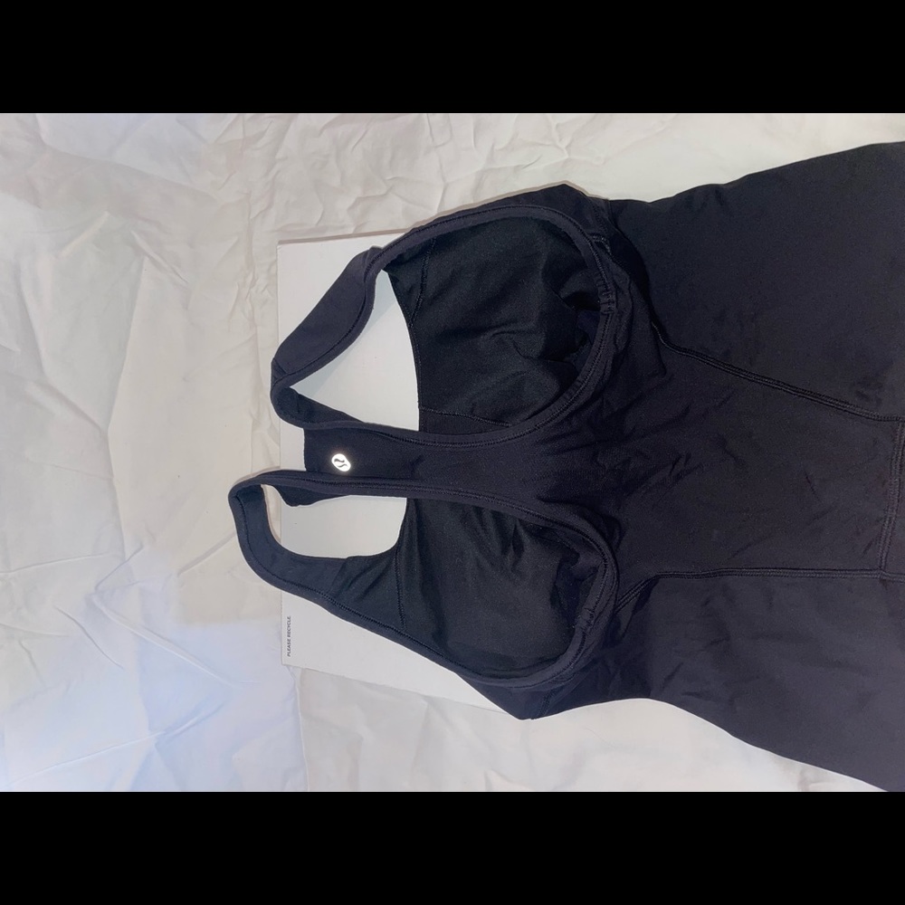 Lululemon Black Razor Back Tank Top with Built In Sports Bra